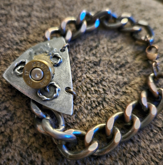 Unique Chain Bracelet with Bullet Detail - Picture 1 of 4